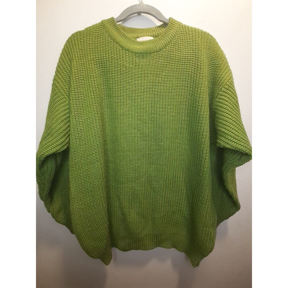 VIntage Roaman’s Women’s Green Knit Crew Neck Long Sleeve Pullover Sweater L